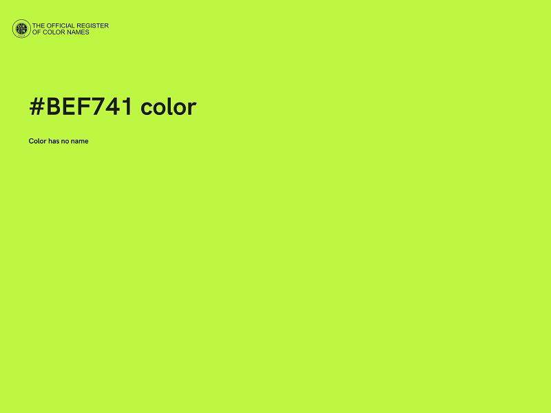 #BEF741 color image