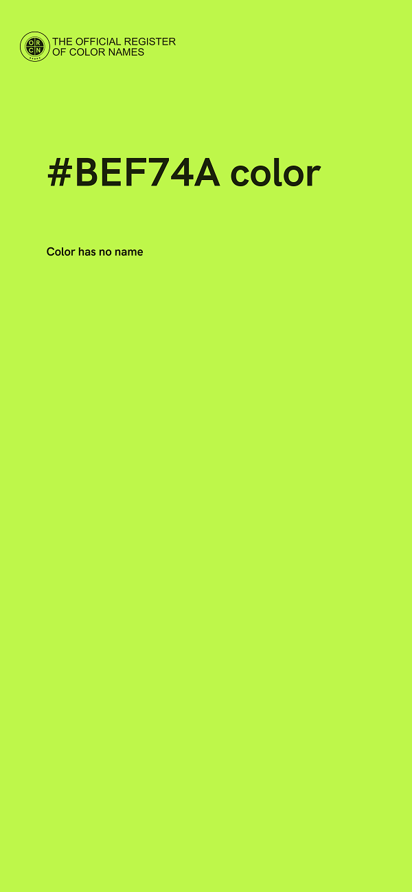 #BEF74A color image