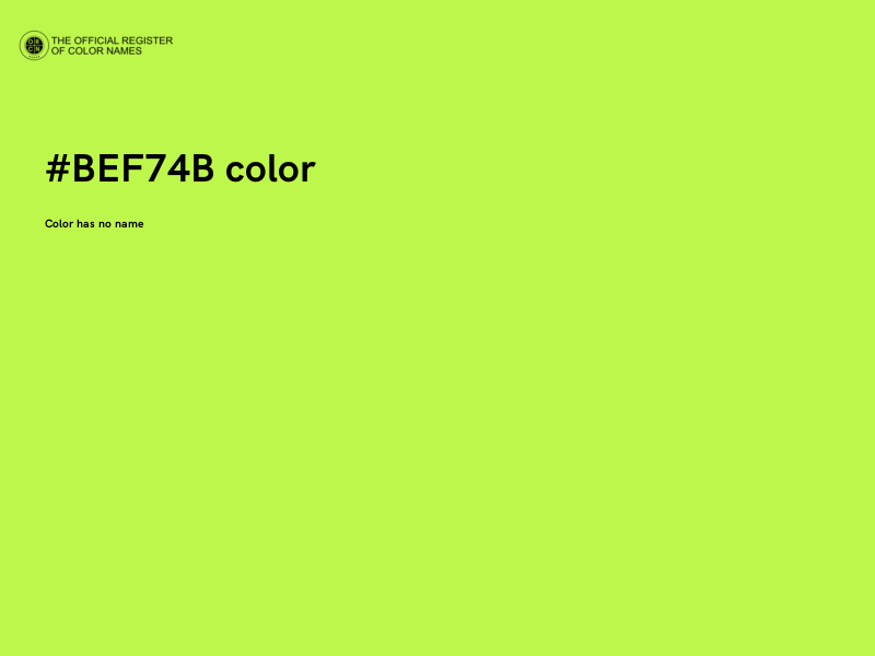 #BEF74B color image