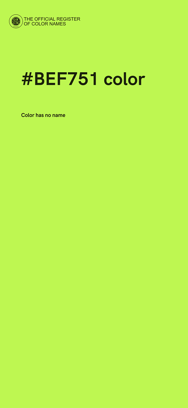 #BEF751 color image
