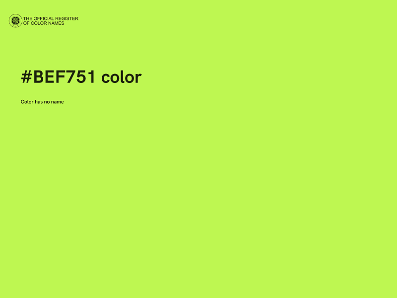 #BEF751 color image