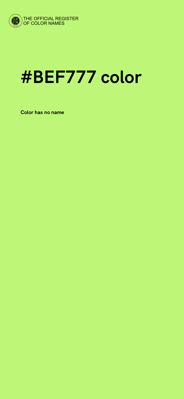 #BEF777 color image