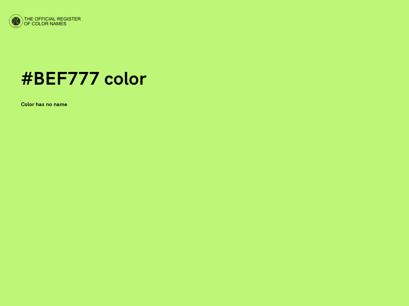 #BEF777 color image