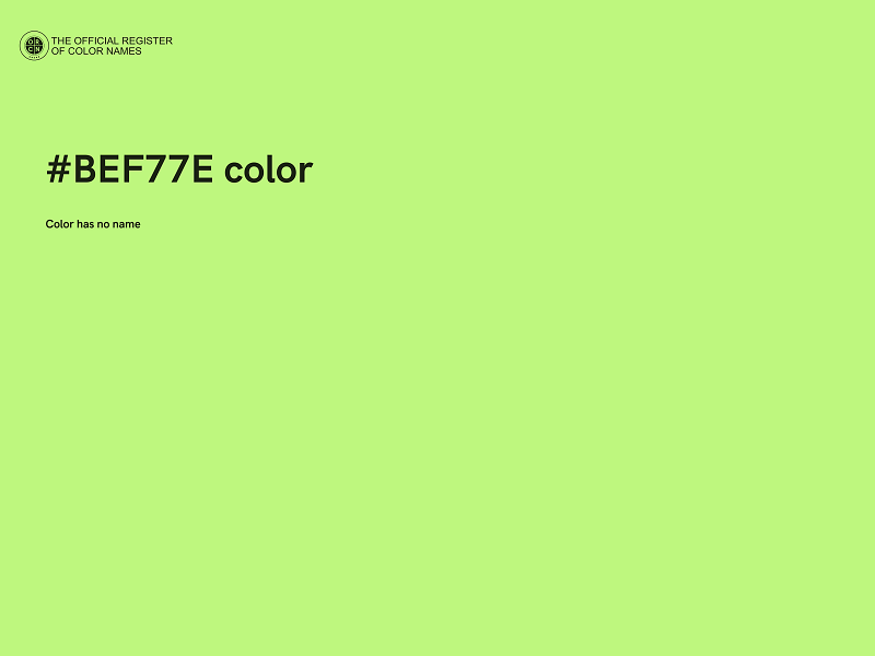 #BEF77E color image
