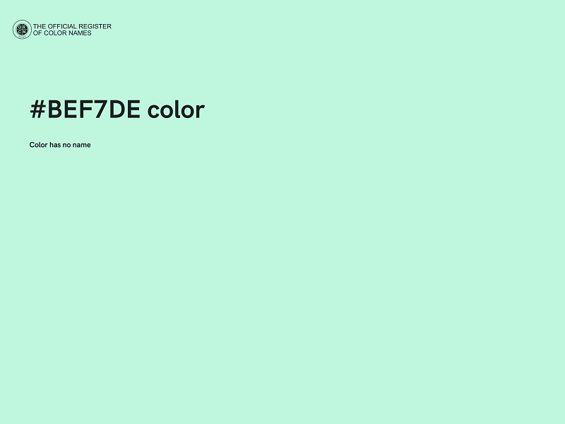 #BEF7DE color image