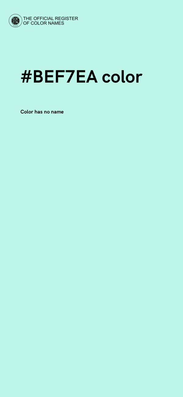 #BEF7EA color image