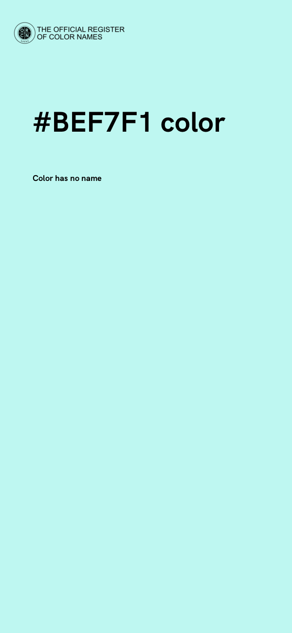 #BEF7F1 color image