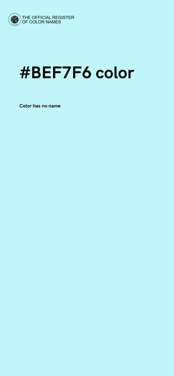 #BEF7F6 color image