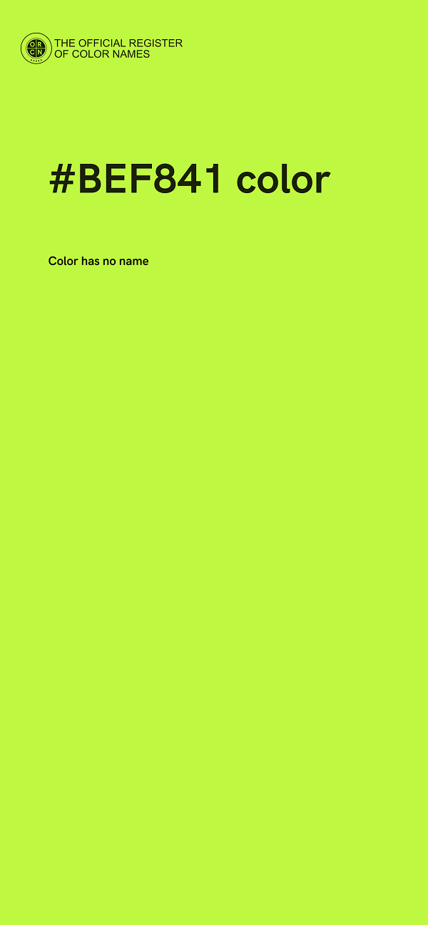 #BEF841 color image
