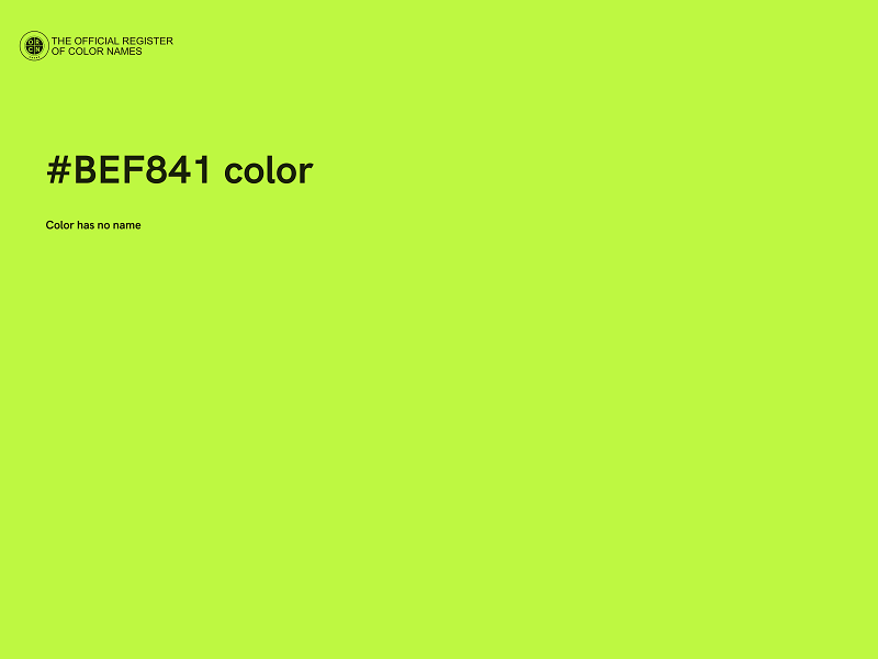 #BEF841 color image