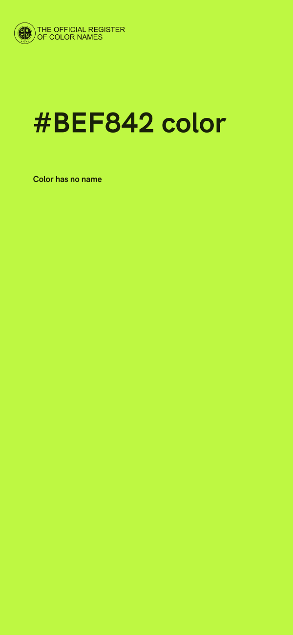#BEF842 color image