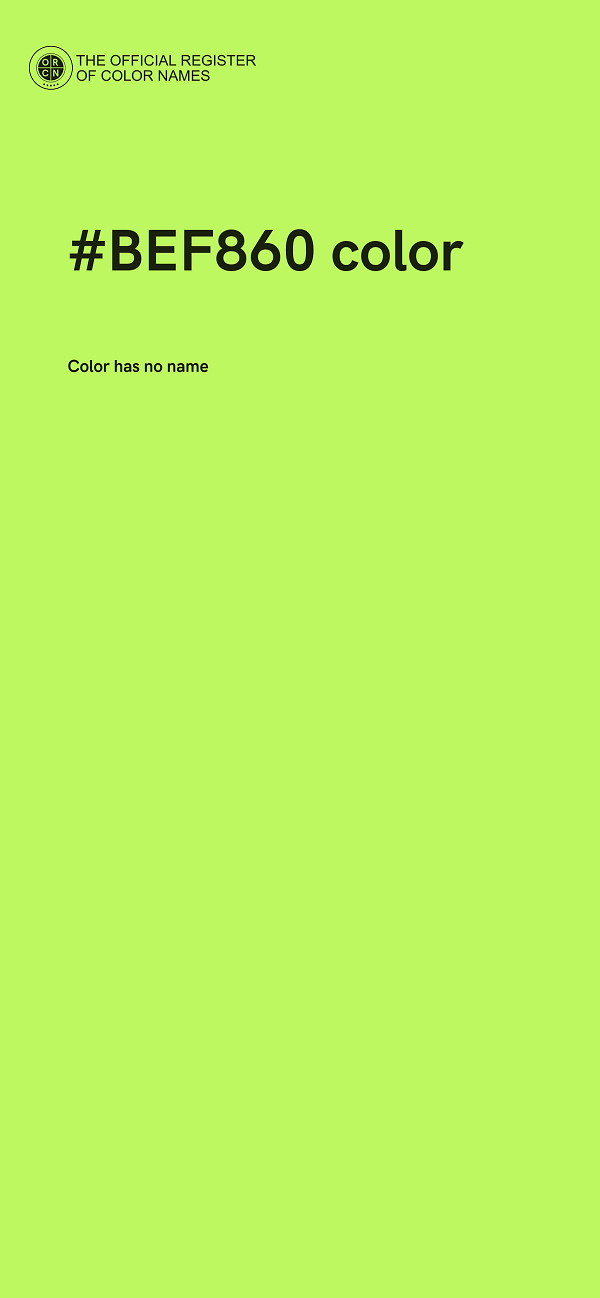 #BEF860 color image