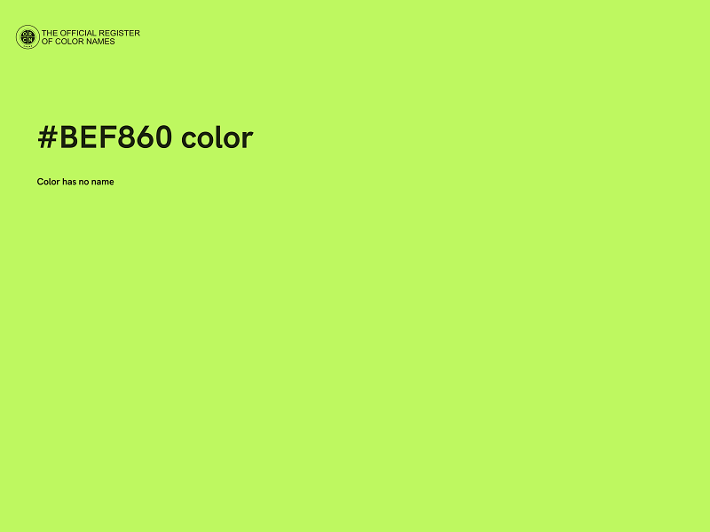 #BEF860 color image