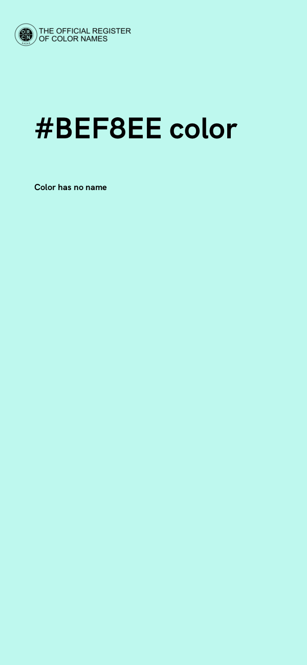 #BEF8EE color image
