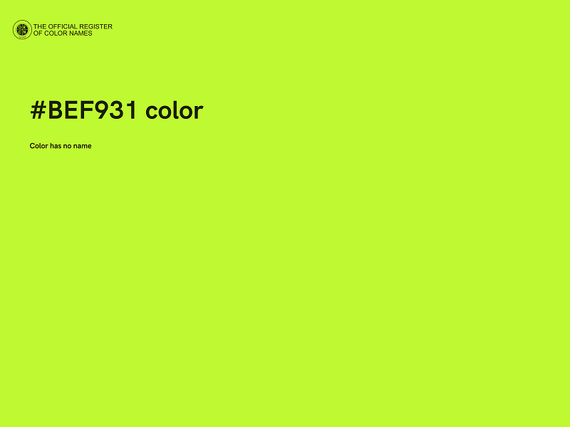 #BEF931 color image