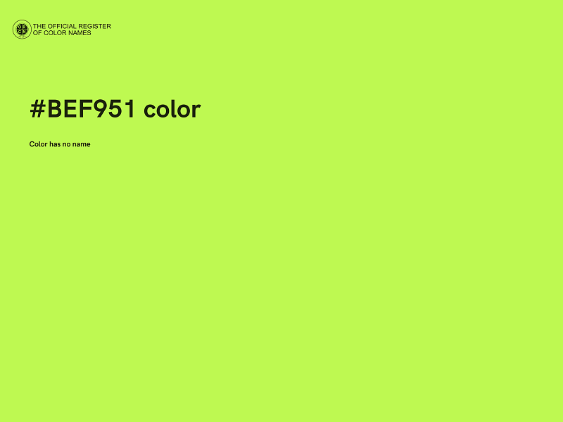 #BEF951 color image