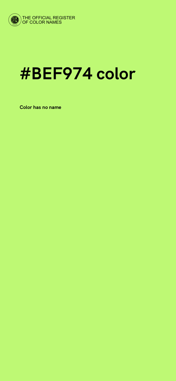#BEF974 color image