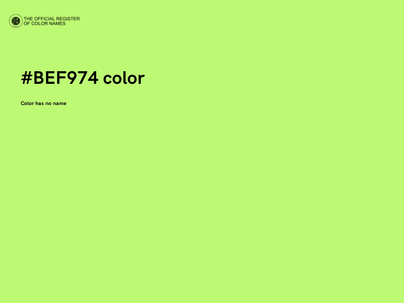 #BEF974 color image