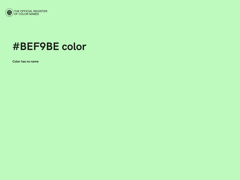 #BEF9BE color image