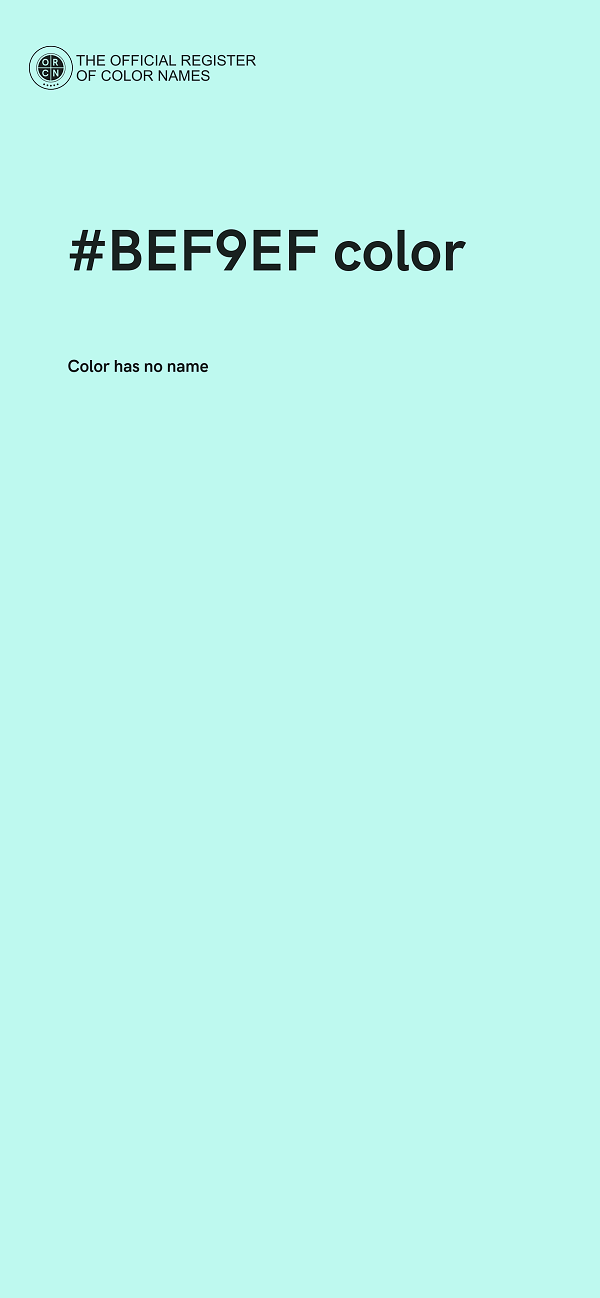 #BEF9EF color image