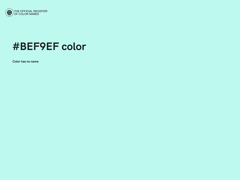 #BEF9EF color image