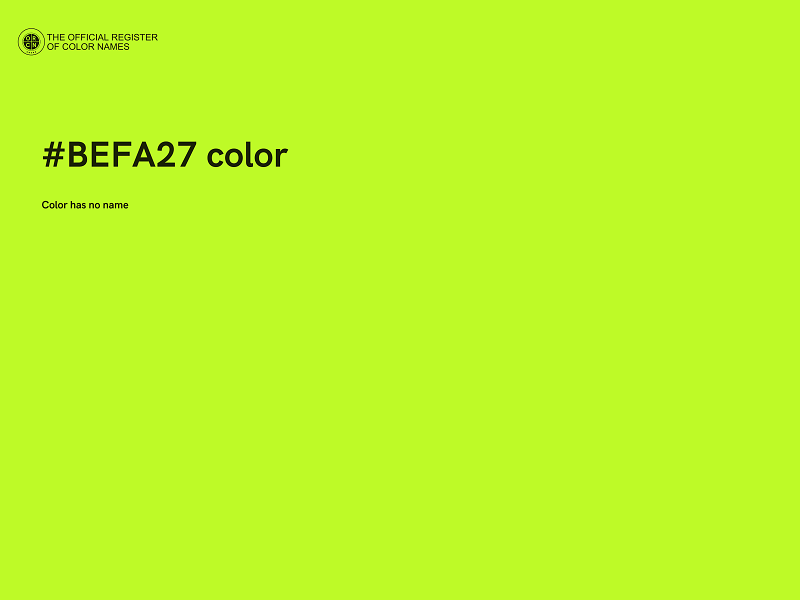 #BEFA27 color image