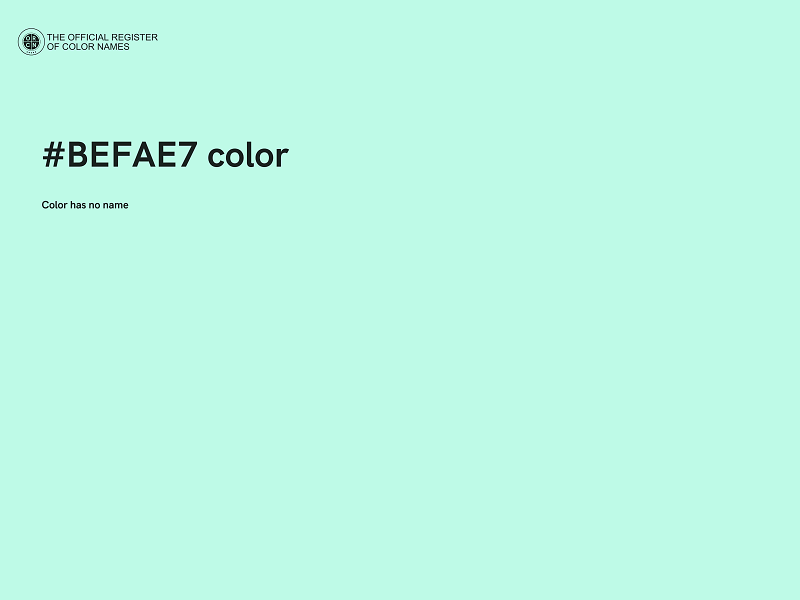 #BEFAE7 color image