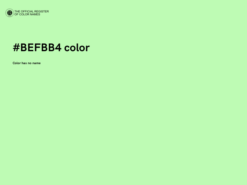 #BEFBB4 color image