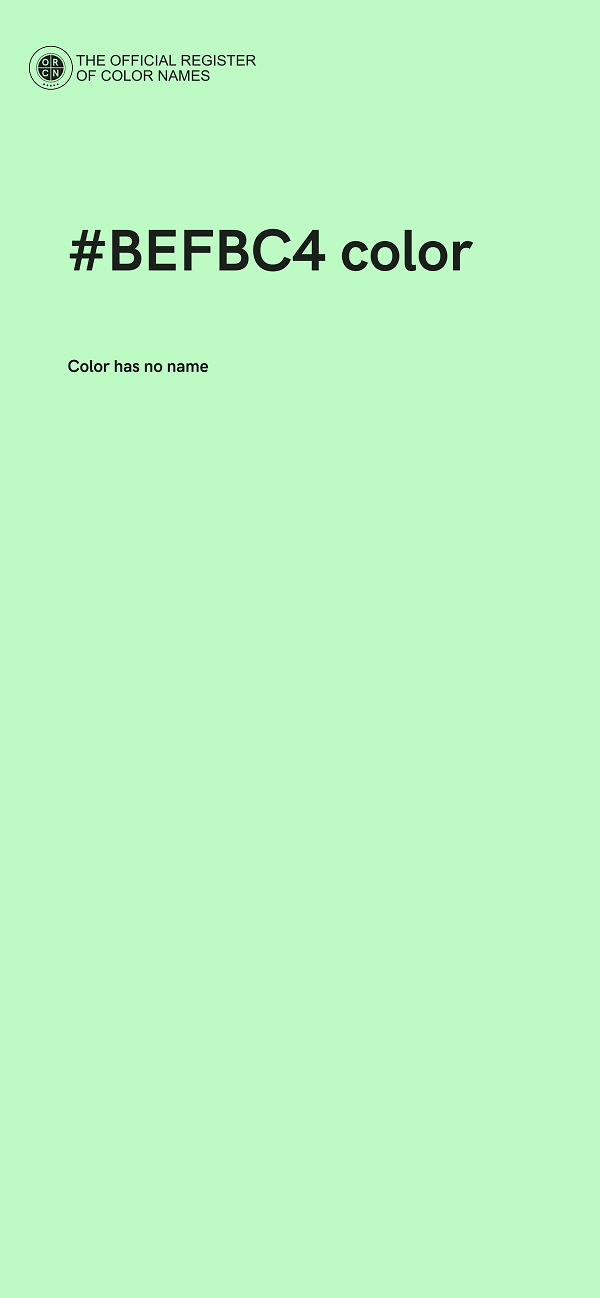 #BEFBC4 color image