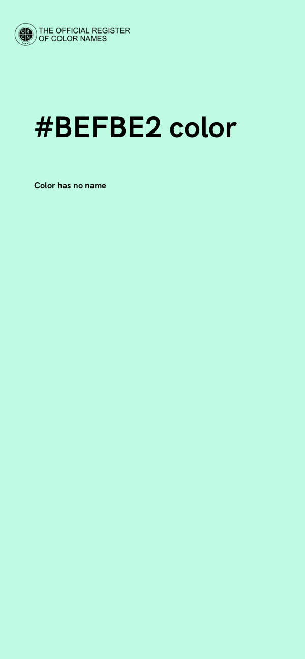 #BEFBE2 color image