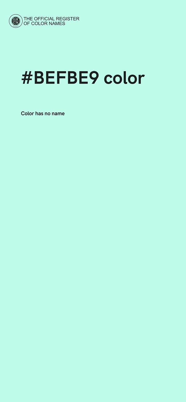 #BEFBE9 color image