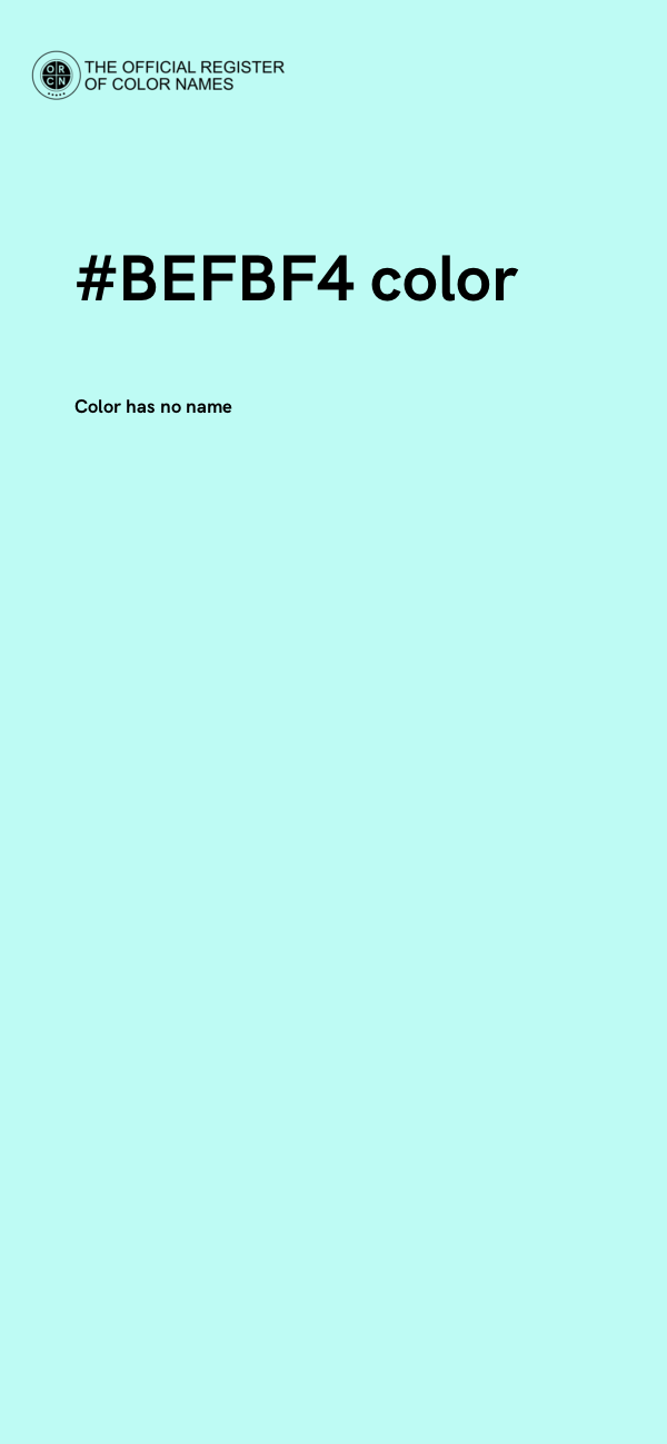 #BEFBF4 color image