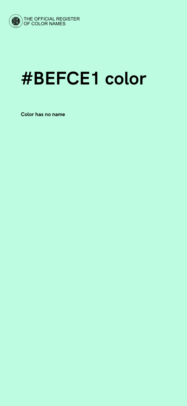 #BEFCE1 color image