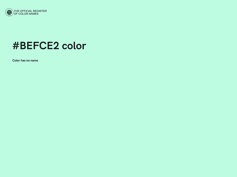 #BEFCE2 color image