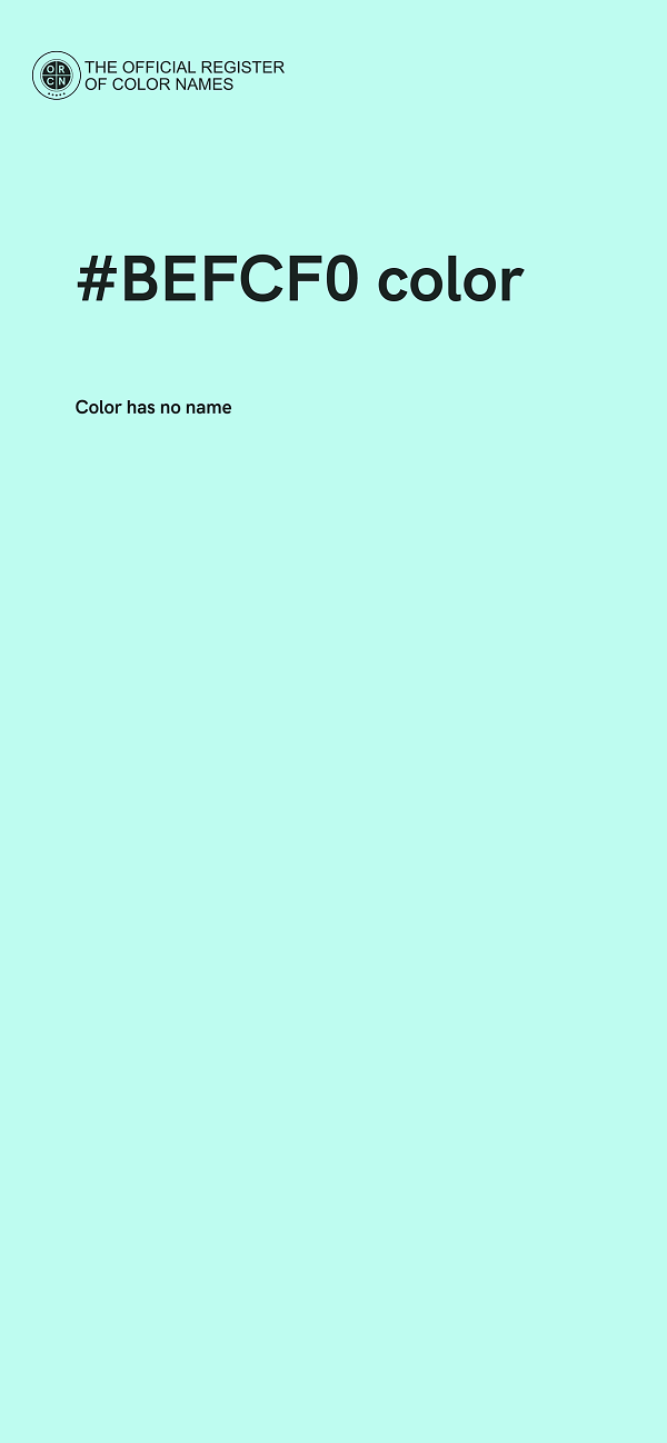 #BEFCF0 color image