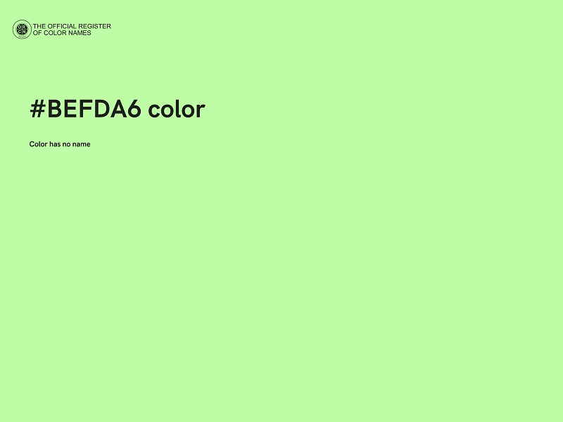 #BEFDA6 color image