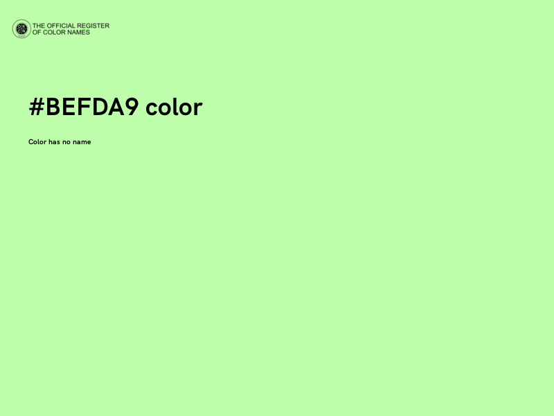 #BEFDA9 color image