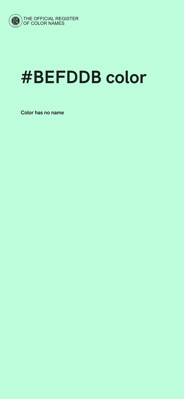 #BEFDDB color image