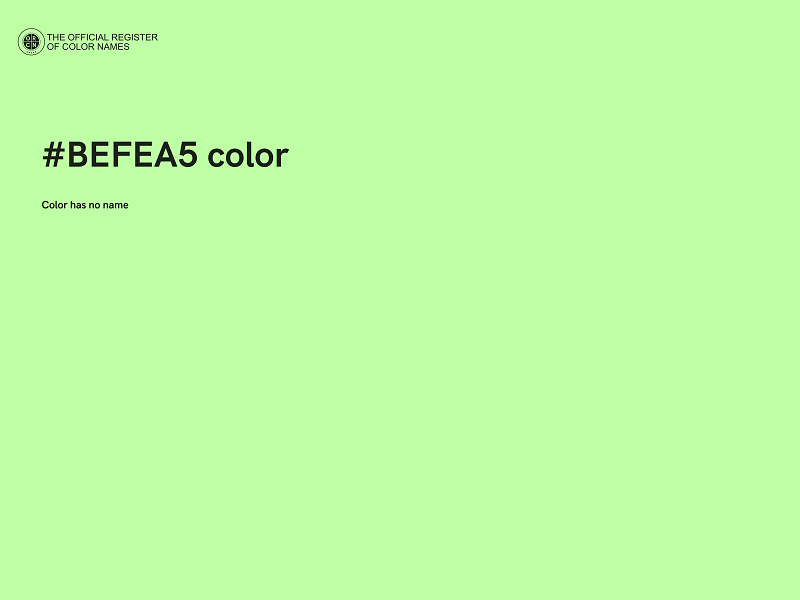 #BEFEA5 color image