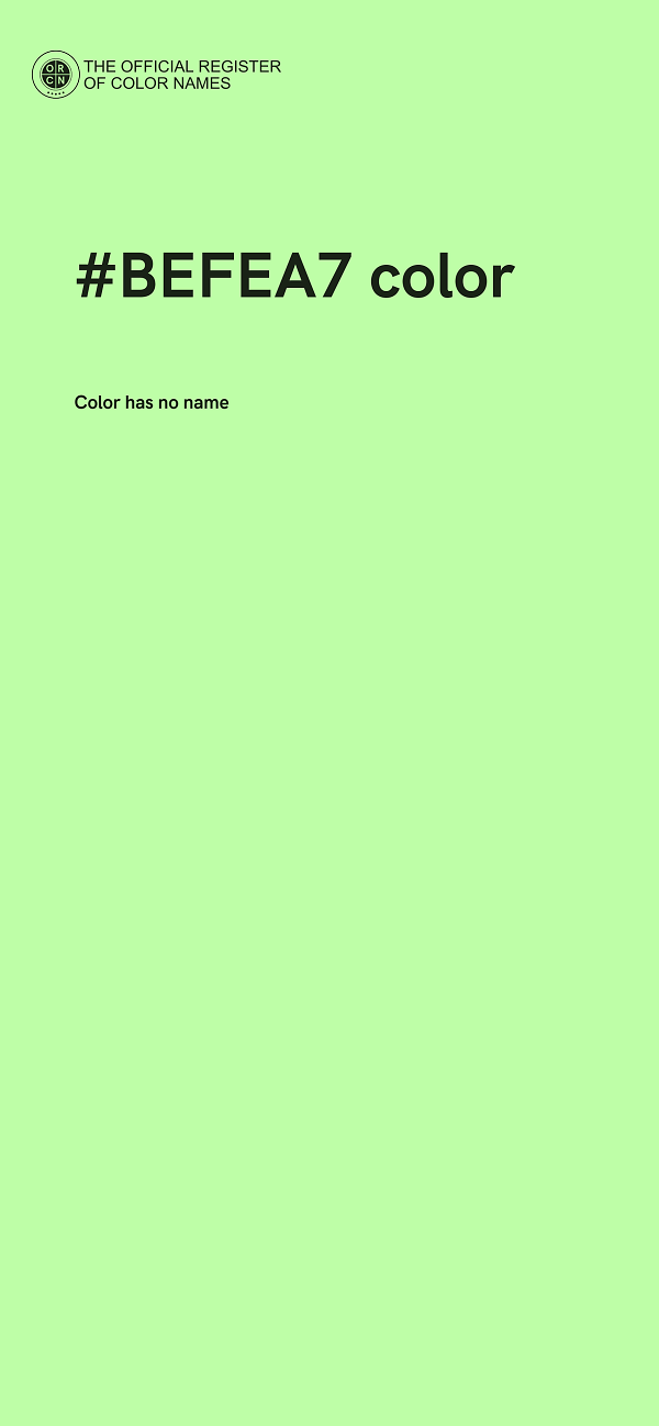 #BEFEA7 color image