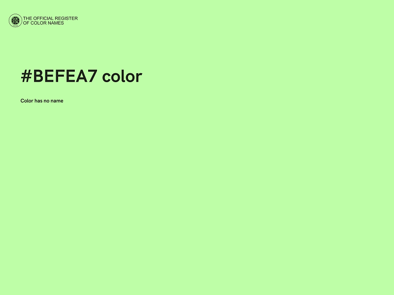 #BEFEA7 color image