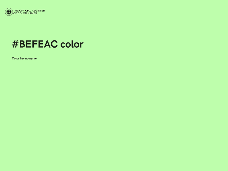 #BEFEAC color image