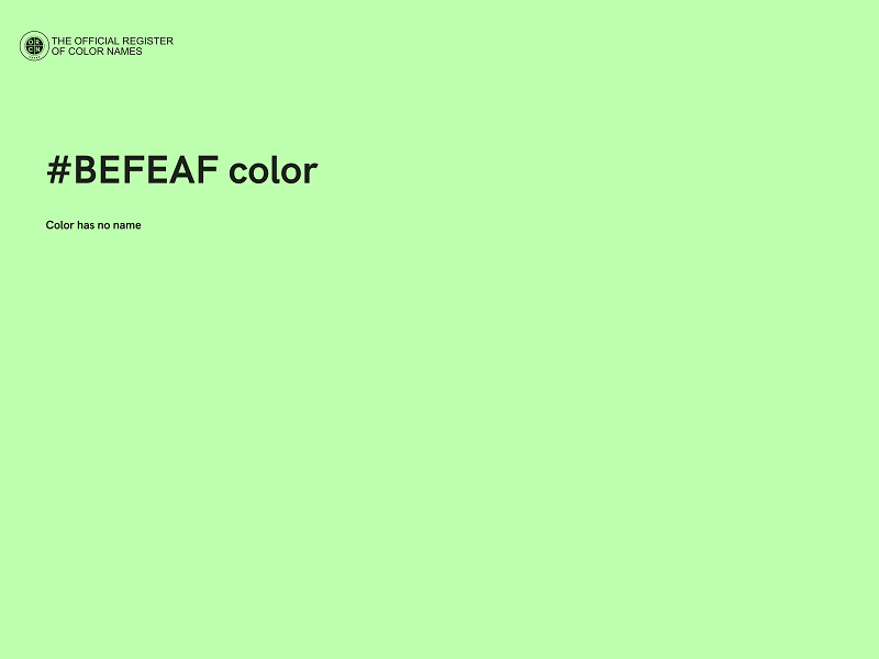 #BEFEAF color image