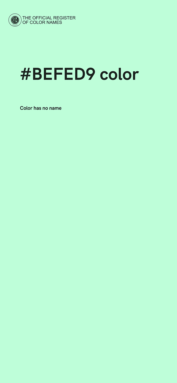 #BEFED9 color image