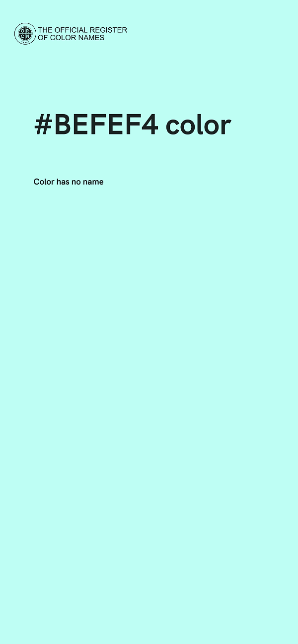 #BEFEF4 color image