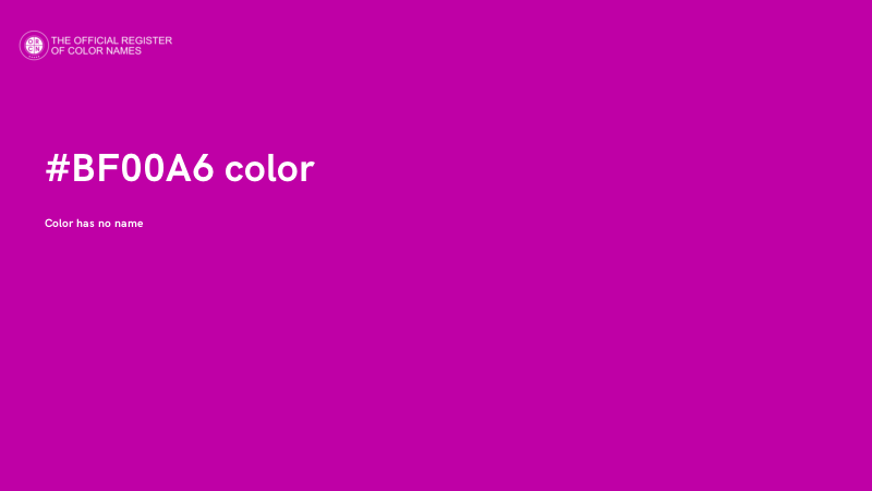 #BF00A6 color image