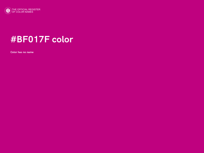 #BF017F color image