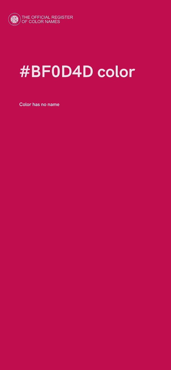 #BF0D4D color image