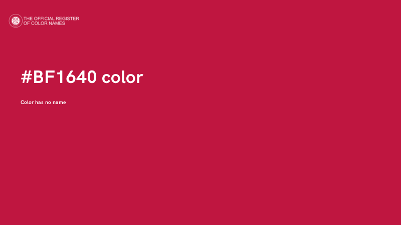 #BF1640 color image