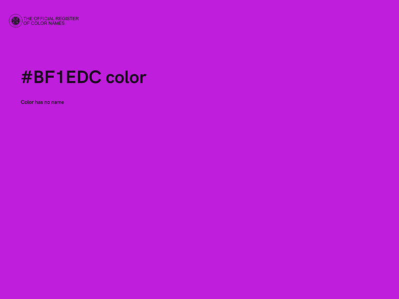 #BF1EDC color image